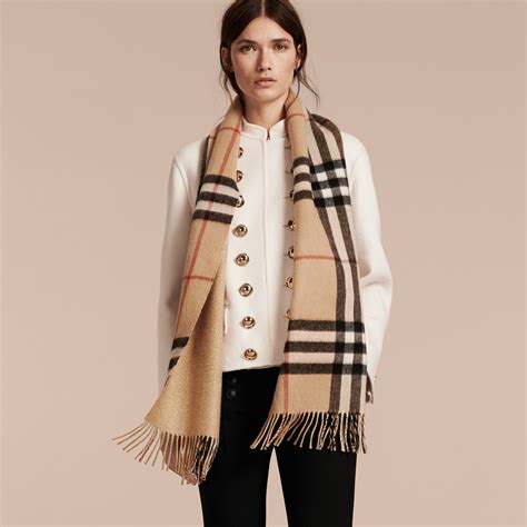 burberry women's check cashmere scarf|Burberry reversible check cashmere scarf.